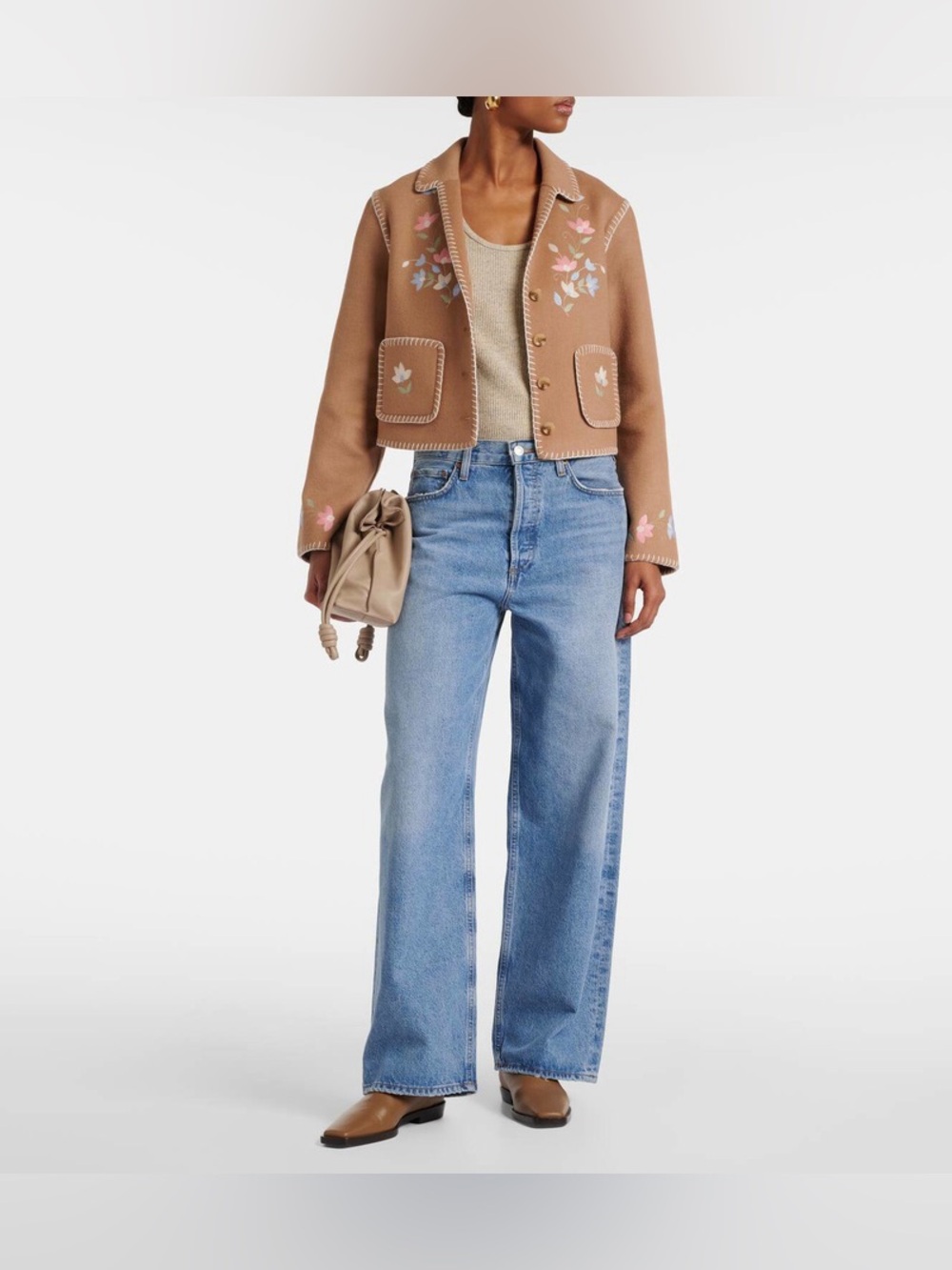 Rixo Embroidered Wool Blend Sunday Jacket - Picture 2 of 11